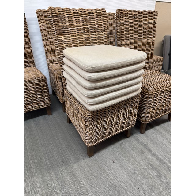 Textile Restoration Hardware Provence High-Back Outdoor Dining Side Chairs, Set of Six For Sale - Image 7 of 14