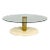 Travertine and Brass Coffee Table by Pace For Sale