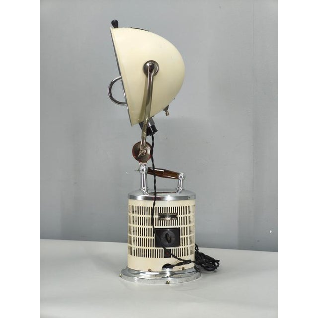 Rare and highly collectible bauhaus industrial table lamp created from an original 1930s therapeutic heat lamp produced by...