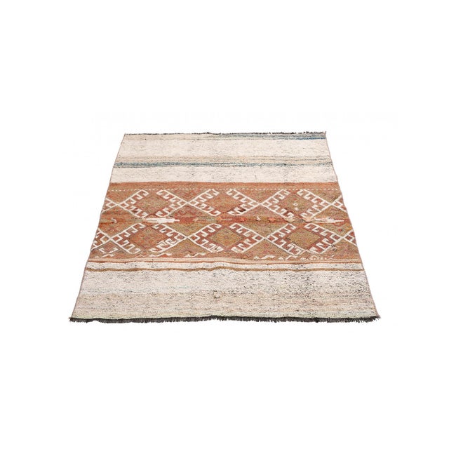 Handwoven vintage decorative kilim rug from Marash region of Turkey. Approximately 50-60 years old. In good condition....