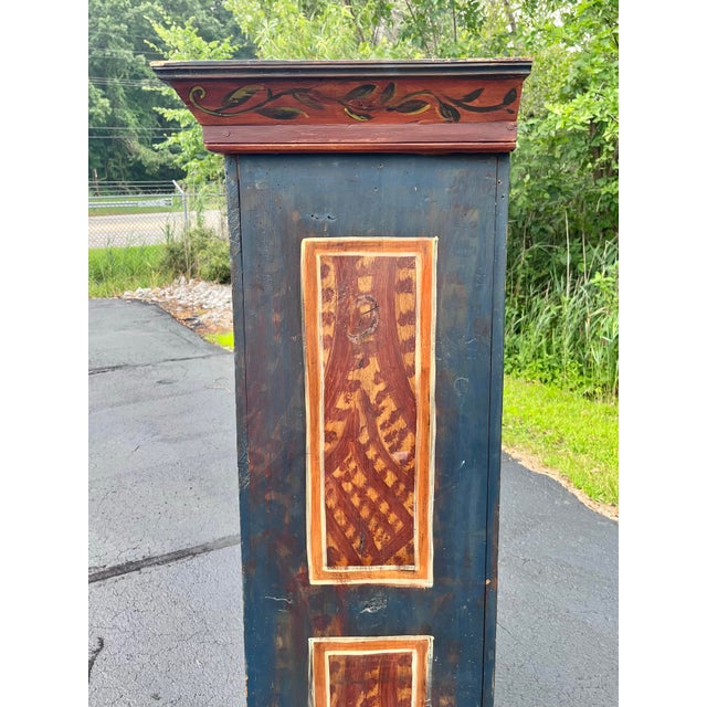 Antique European Painted Folk Armoire With Modular Shelving For Sale In Chicago - Image 6 of 10
