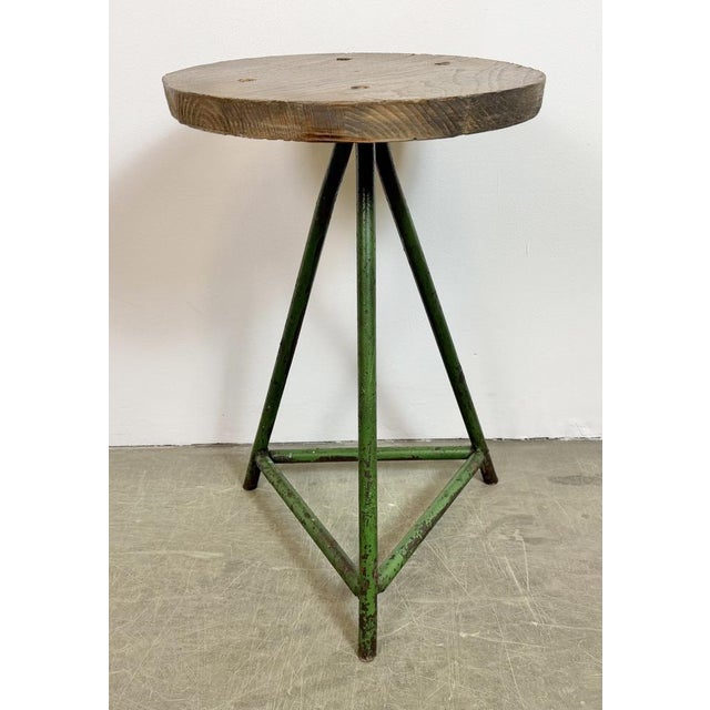 Industrial Green Workshop Stool, 1960s For Sale - Image 4 of 18