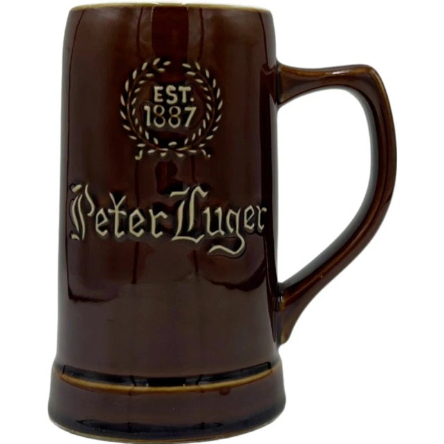 Vintage Peter Luger Steakhouse Nyc Restaurant Brown Ceramic Stein Mug For Sale - Image 12 of 13
