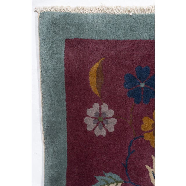 Antique Circa 1923 Green Chinese Art Deco Hand Knotted Rug 8'7 X 11'5 For Sale - Image 9 of 12