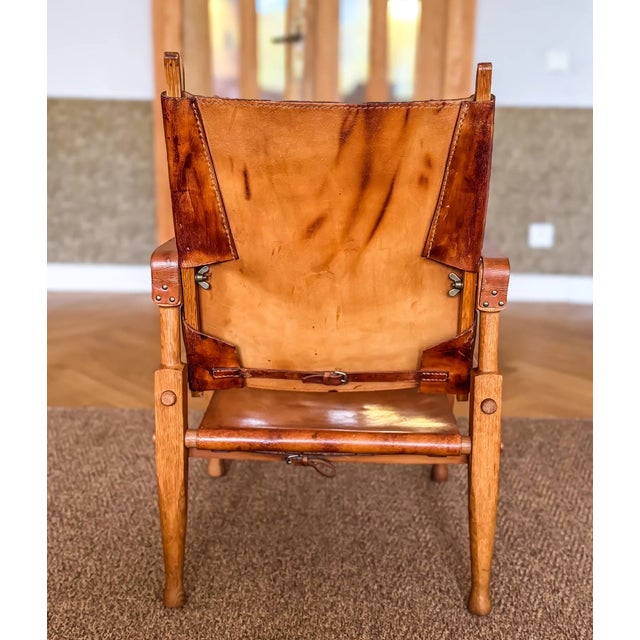 Cognac Leather Safari Chair by by Wilhelm Kienzle, 1950s For Sale - Image 6 of 17