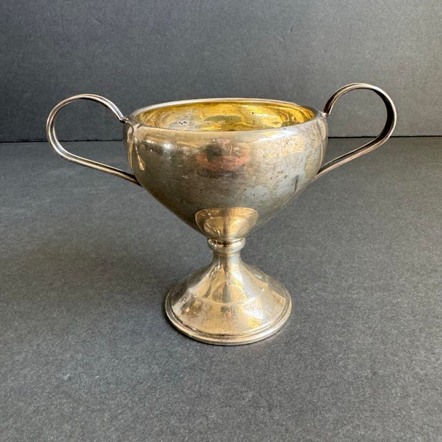 Art Deco Sterling Silver Cream & Sugar Bowl Footed Vintage For Sale - Image 3 of 10