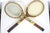 Brown Curated Pair of Vintage Tennis Rackets for Designer Decorating Wood Racquet Set of Two For Sale - Image 8 of 11