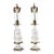 Pair of Antique Late 19th Century White Milk Glass Table Lamps For Sale
