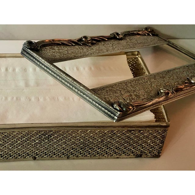 1940s 1940s Silverplate Repoussé Tissue Box Cover For Sale - Image 5 of 12