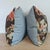 Lee Jofa Leyland Print pillows in tobacco colorway featuring brights corals and greens on a brown background. Softened...