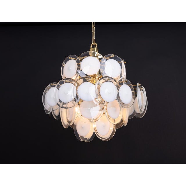 Murano Glass Disc Chandelier by Vistosi for Mazzega, Italy, 1970s For Sale - Image 12 of 13