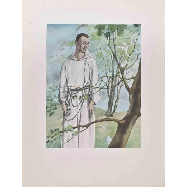 San Francesco is a color lithograph on ivory paper, created by the Italian artist Umberto Brunelleschi (Montemurlo 1879-...