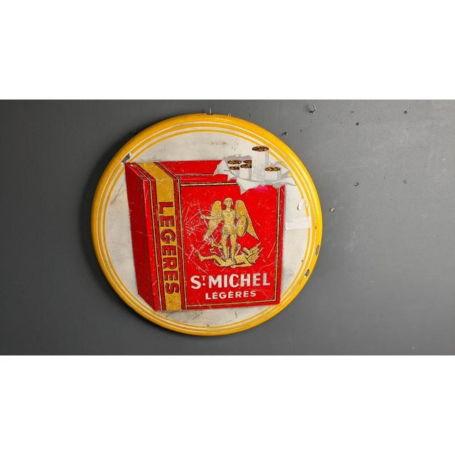 Enamel Sign for St Michel Cigarettes, 1953 For Sale - Image 14 of 15