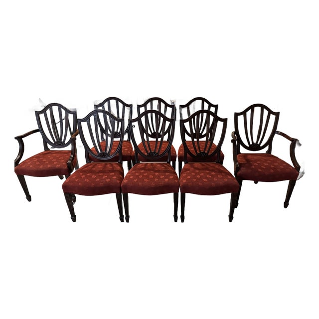 1990s 8 Baker Furniture “Historical Charleston Reproductions” Dinning Chairs. 6 Regular Chairs and 2 End Chairs With Arms. For Sale