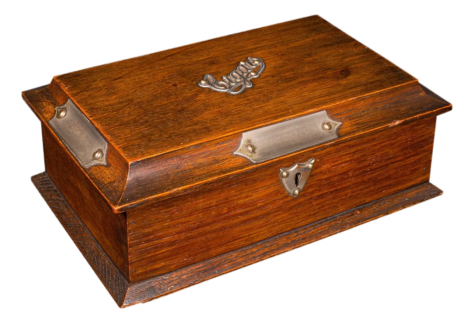 England製アンティーク 木製葉巻ケース Cigar Cabinet Antique Cigar Case, English, Oak, Cedar, Desktop Humidor