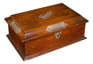 Antique Cigar Case, English, Oak, Cedar, Desktop Humidor, Edwardian, Circa 1910