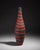 Modern Sculptural Floor Vase in Black and Red Striped Finish For Sale - Image 4 of 4