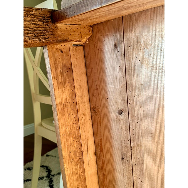 English 1900s Distressed Pine Wood Coffee Table For Sale - Image 3 of 4