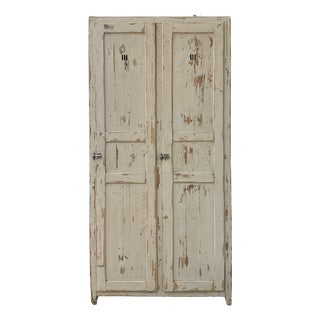 Vitage Patinated Wardrobe in Wood, 1940s For Sale