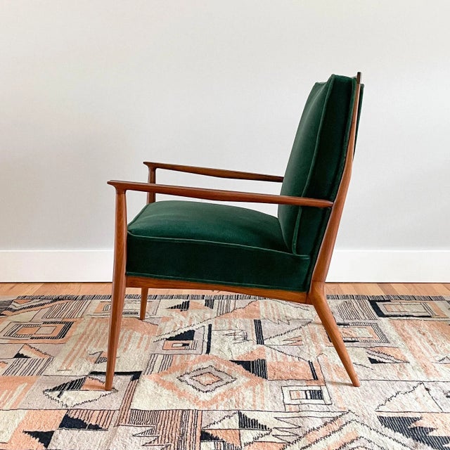 Paul McCobb 1950s Mid Century Paul McCobb for Directional Walnut Arm Chair Model 409 For Sale - Image 4 of 13