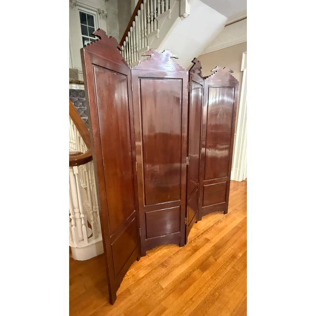 Vintage Chinese Coromandel Screen With Carved Mother-of-Pearl Inlay For Sale In Boston - Image 6 of 6