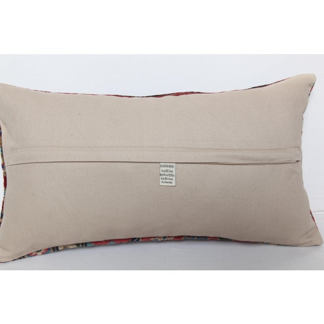 Handmade Multicolor Tones Lumbar Pillow Case -12'' X 20'' For Sale - Image 10 of 10