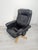 Beige Adjustable Leather Armchair with Ottoman in Black, 1975 For Sale - Image 8 of 18