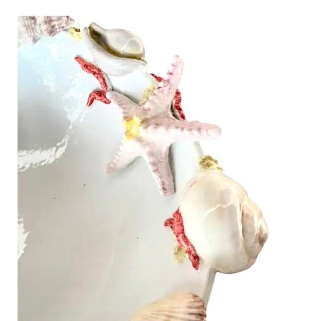 Late 20th Century Large Italian Ceramic Seashell Centerpiece Bowl by Borbone Capodimonte For Sale - Image 5 of 13