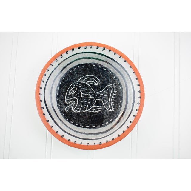 Listed Artist Amy Sabrina, Signed, Dated 1995, Hand-Drawn Whimsical Fish; Shallow Bowl For Sale - Image 11 of 11