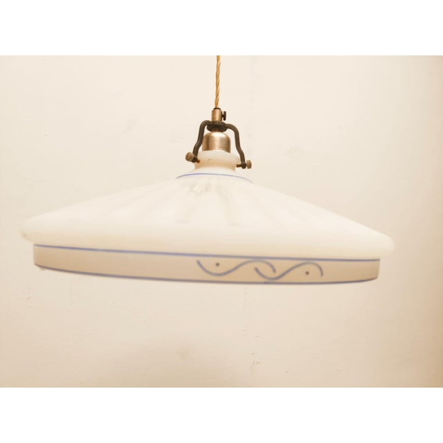 Blue Pendant with Decorated Glass For Sale - Image 8 of 9