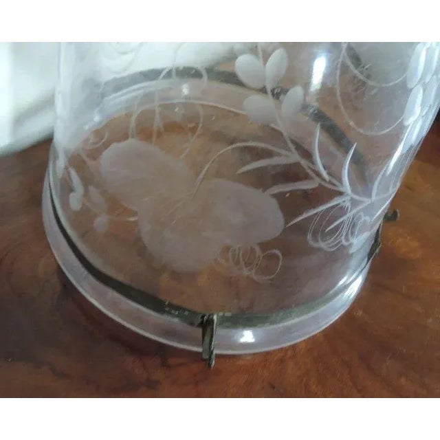 Glass 19th Century Regency Etched Glass Bell Hall Smoke Shield Lantern For Sale - Image 7 of 8