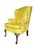 Make a sophisticated statement with this exceptional vintage Shuford Furniture yellow leatherette wingback armchair, a...