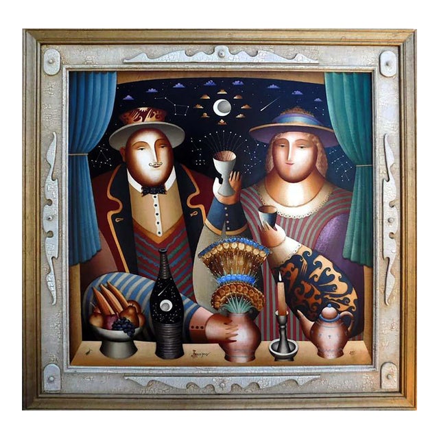 Anton Arkhipov "Rendezvous" 2002 Original Hand Signed Painting For Sale