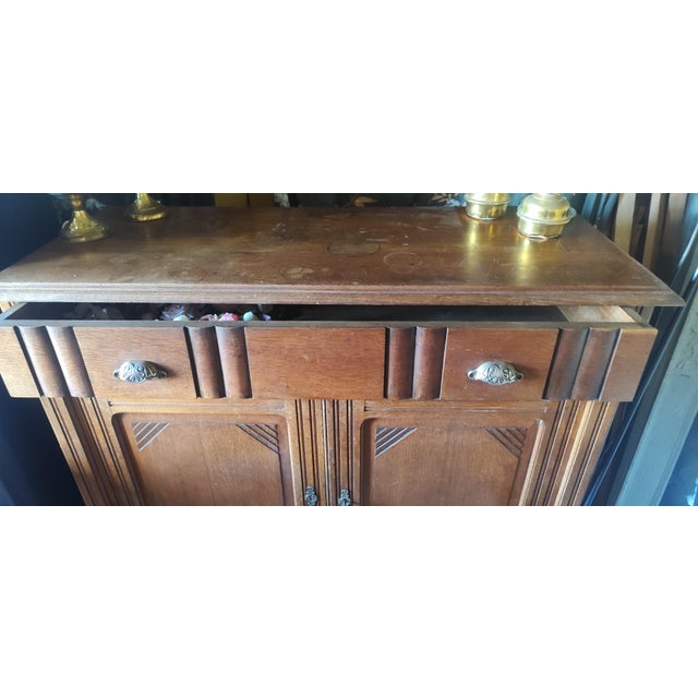 Wood French Art Deco Oak Buffet, 1930s For Sale - Image 7 of 11