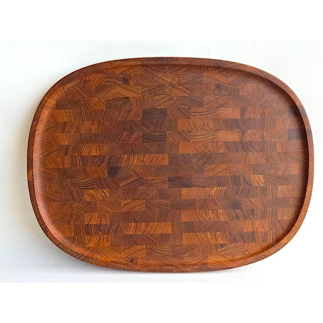 Vintage Extra Large Dansk Staved Teak Wood Charcuterie Board Designed by Jens H. Quistgaard For Sale - Image 12 of 14