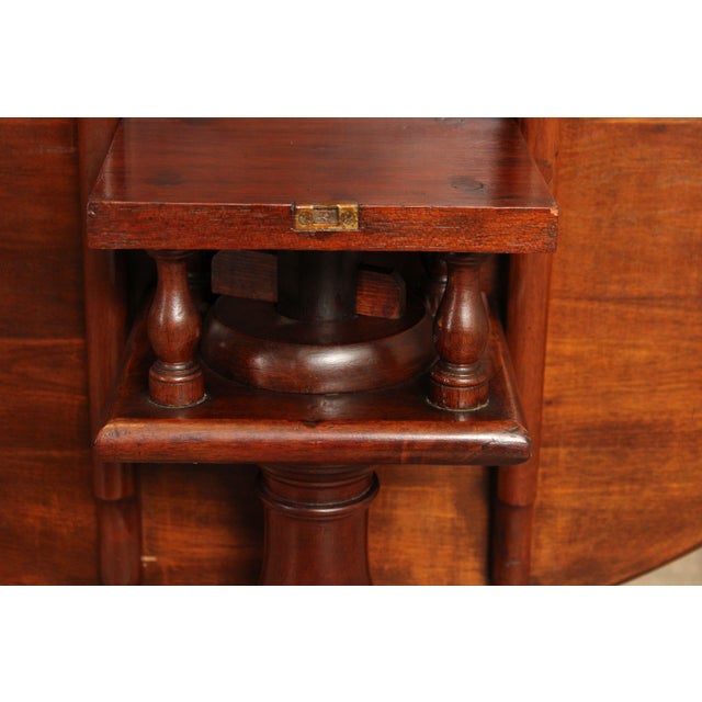 Antique Queen Anne Style Solid Mahogany Round Tilt-Top Table For Sale - Image 10 of 12