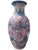 Chinoiserie Vintage Pink Chinoiserie Porcelain Vase With Peony Floral Motif & Blue Trim For Sale - Image 3 of 5
