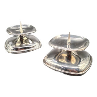 Mid-Century Modern Candlesticks in Chrome-Plated Metal from WMF, 1960s, Set of 2 For Sale