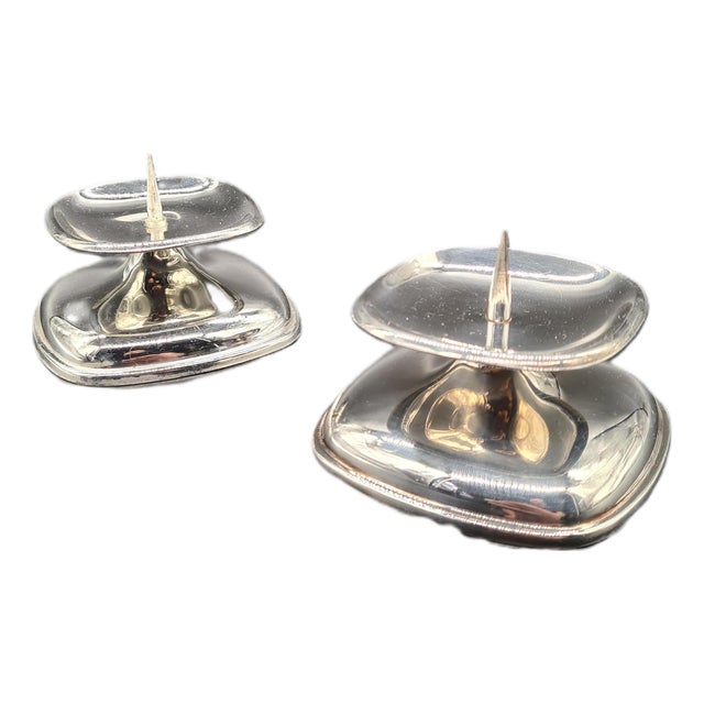 Mid-Century Modern Candlesticks in Chrome-Plated Metal from WMF, 1960s, Set of 2 For Sale