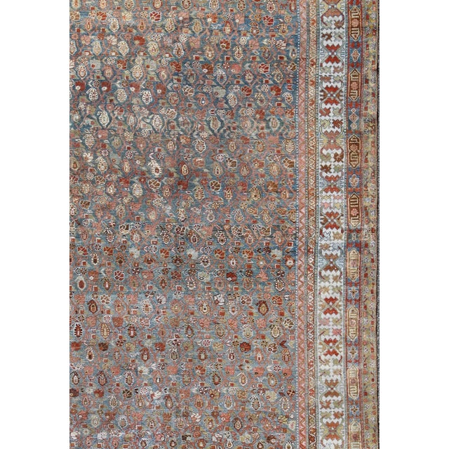 Red and Blue Antique Persian Malayer Rug with All-Over Design and Ornate Borders. Keivan Woven Arts / rug sus-4704,...