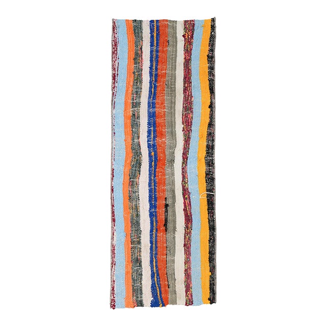 Striped Vintage Mini Kilim Rug - 1`5″ X 3`11″ For Sale