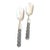 Vintage David Anderson Norway Pewter Salad Utensils Hefty Weight For Sale