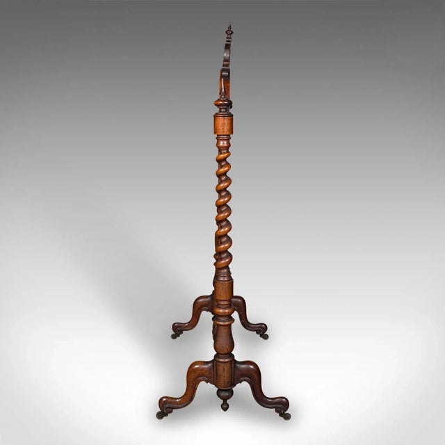 Early 19th Century Antique Embroidered Fire Screen, English, Walnut, Needlepoint, Early Victorian For Sale - Image 5 of 12