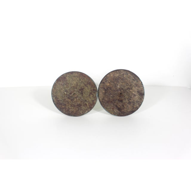 Antique Hand Painted Wooden Candle Holders a Pair For Sale - Image 10 of 11