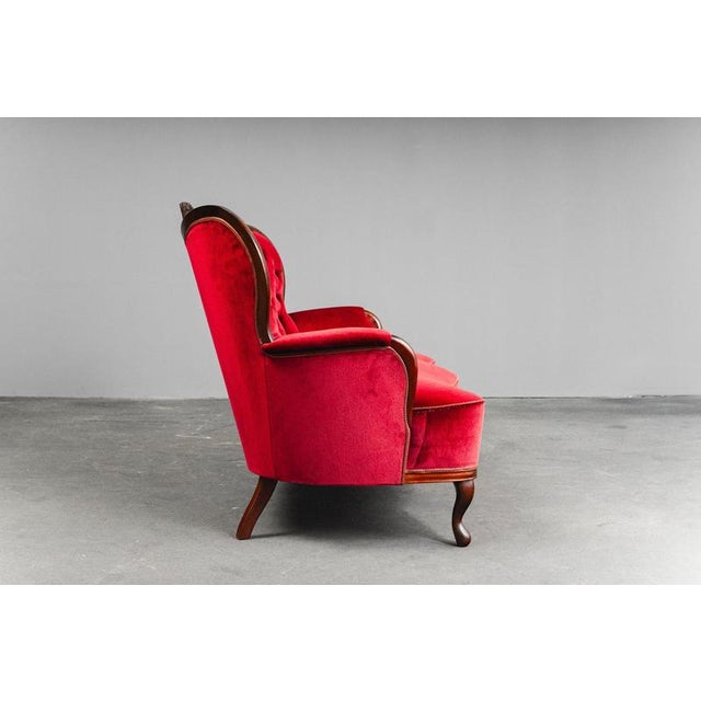 Textile Vintage Baroque-Style Velvet Sofa For Sale - Image 7 of 18