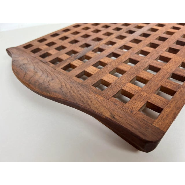 Jens Quistgaard Teak Lattice Serving Tray by Jens Quistgaard for Dansk For Sale - Image 4 of 9