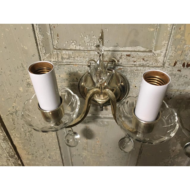 1950s Bradley Hubbard Hollywood Regency Silver Plate Sconces - a Pair For Sale - Image 5 of 9