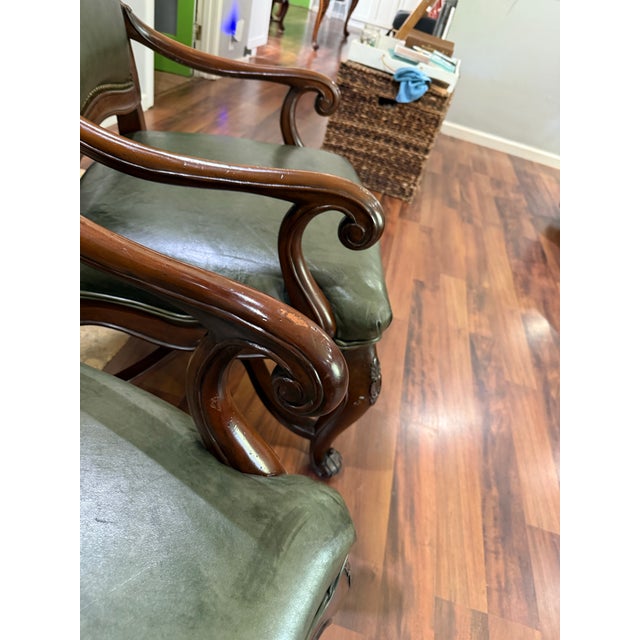 Rococo Late 20th Century Louis XV-style Carved Wood Armchairs - Set of 2 For Sale - Image 3 of 12