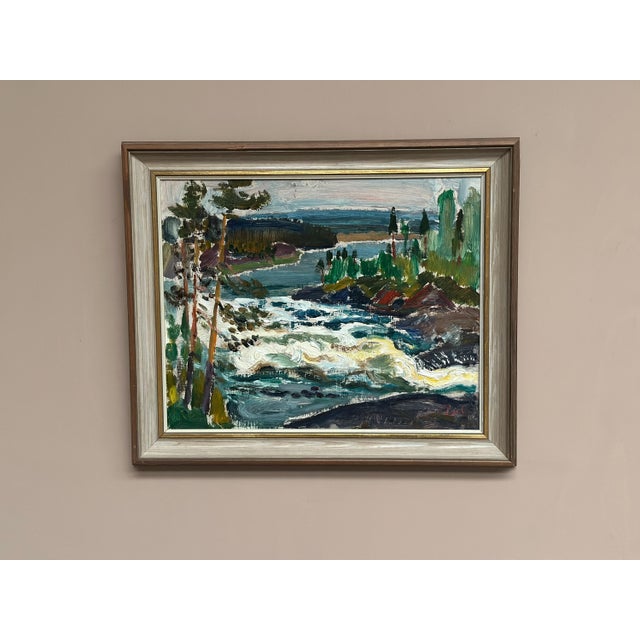 Paul Sahlin, Forsande vatten, 1950s, Oil Painting on Panel, Framed For Sale - Image 4 of 18