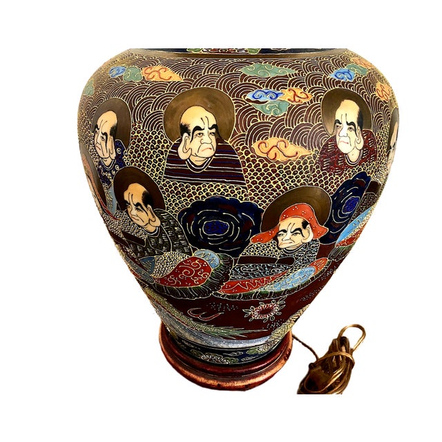 A Pair of Antique Satsuma Vase Lamps For Sale In San Francisco - Image 6 of 9